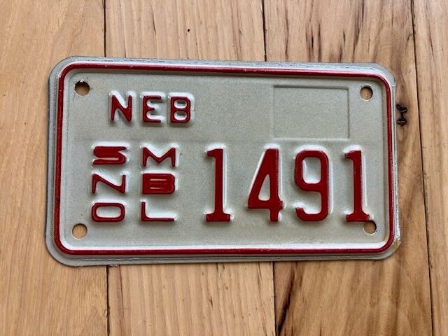 1990's Nebraska Snowmobile License Plate