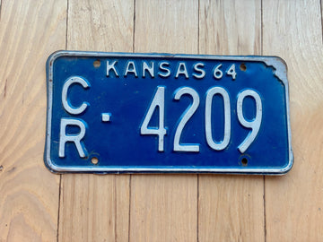 1964 Kansas License Plate - 4209