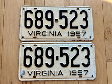 Pair of 1957 Virginia License Plates
