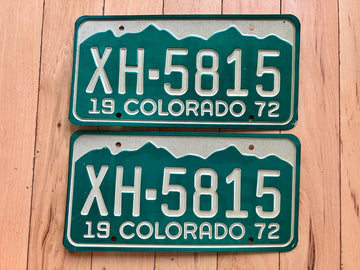Pair of 1972 Colorado License Plates