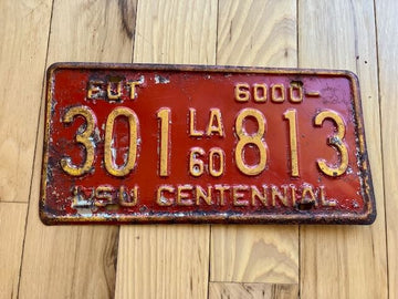 1960 Louisiana License Plate / LSU Centennial