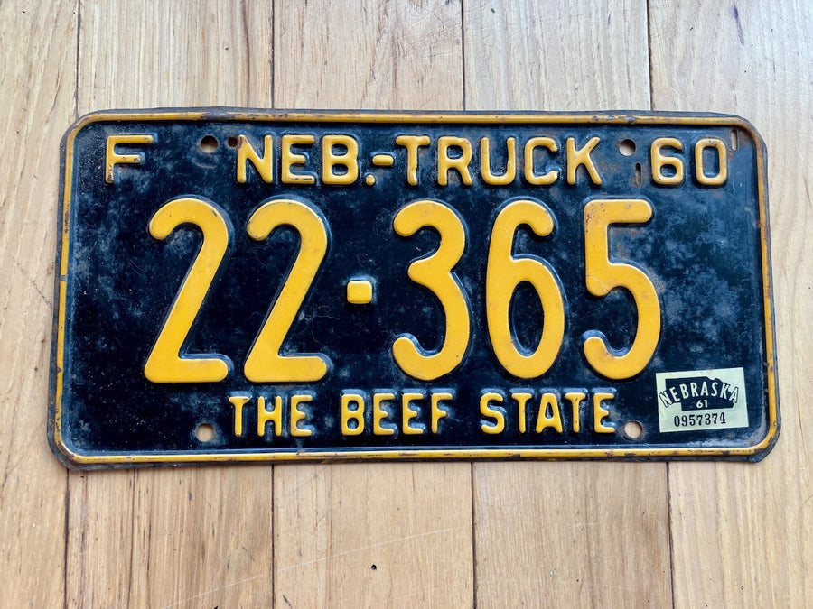 1960 Nebraska Farm Truck License Plate
