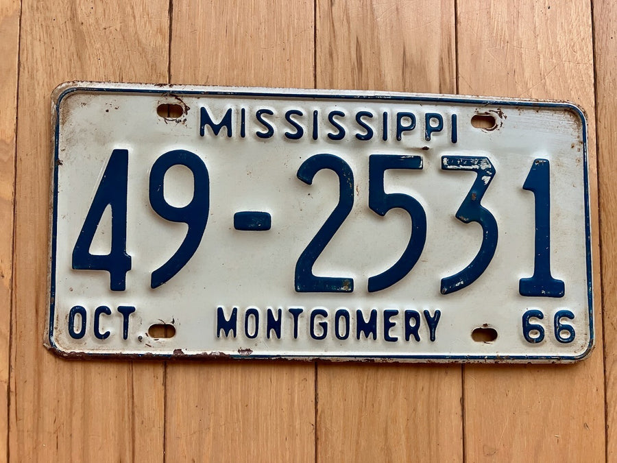 1966 Mississippi Montgomery County License Plate