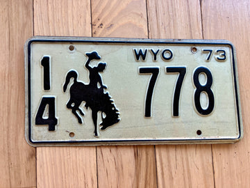 1973 Wyoming License Plate
