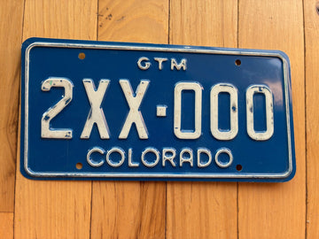 1980s Colorado GTM Gross Ton Mile Sample License Plate