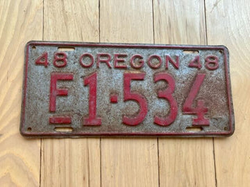 1948 Oregon Farm Truck License Plate