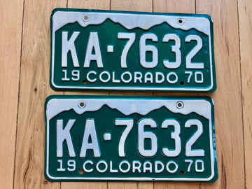 Pair of 1970 Colorado License Plates