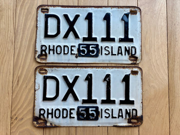 Pair Of 1955 Rhode Island License Plates