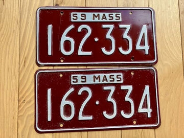 Pair of 1959 Massachusetts License Plates