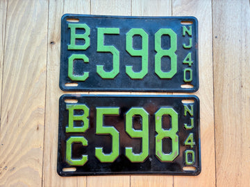 Pair of 1940 New Jersey License Plates
