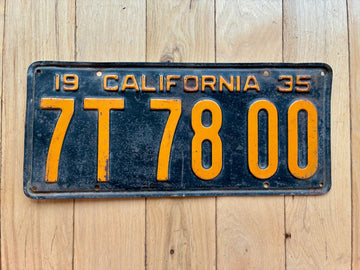 1935 California License Plate