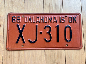 1968 Oklahoma License Plate