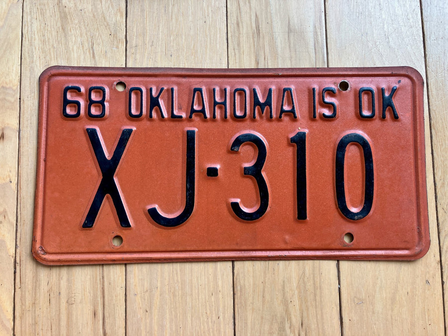 1968 Oklahoma License Plate