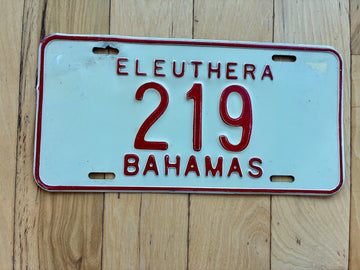 1980 Bahamas Eleuthera License Plate