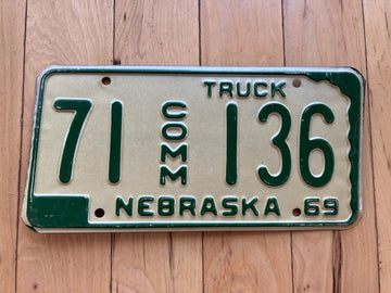 1969 Nebraska Commercial Truck License Plate