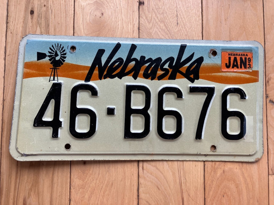 1993 Nebraska License Plate