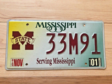 Mississippi State University license plate