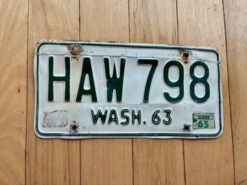 1963 1965 Washington State License Plate - Check With DOL First For YOM