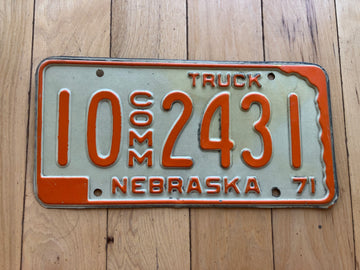 1971 Nebraska Commercial Truck License Plate