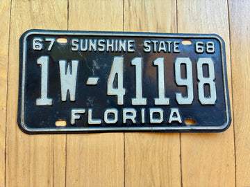 1967 1968 Florida License Plate - Numbers YOM Clear