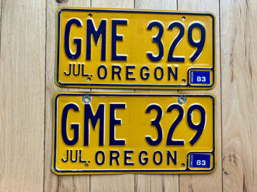 Pair of 1983 Oregon License Plates