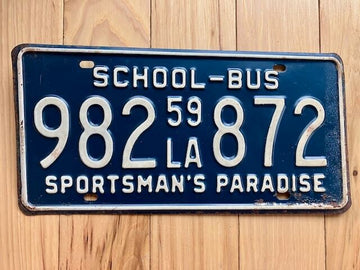 1959 Louisiana School Bus License Plate