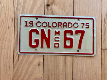 1975 Colorado Motorcycle Dealer License Plate
