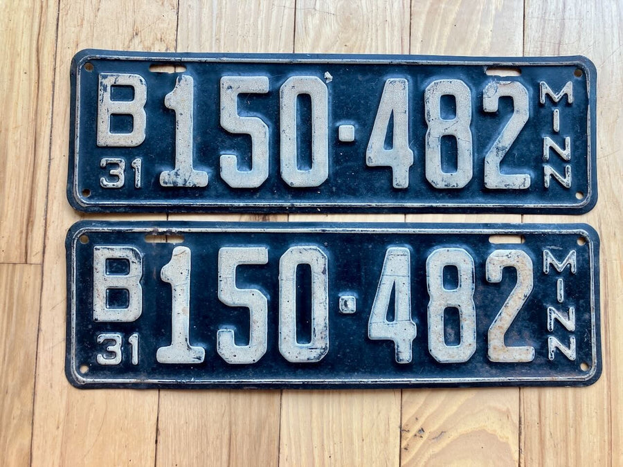 Pair of 1931 Minnesota License Plates