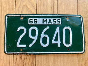 1966 Massachusetts License Plate