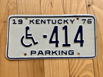 1976 Kentucky Disabled Parking License Plate
