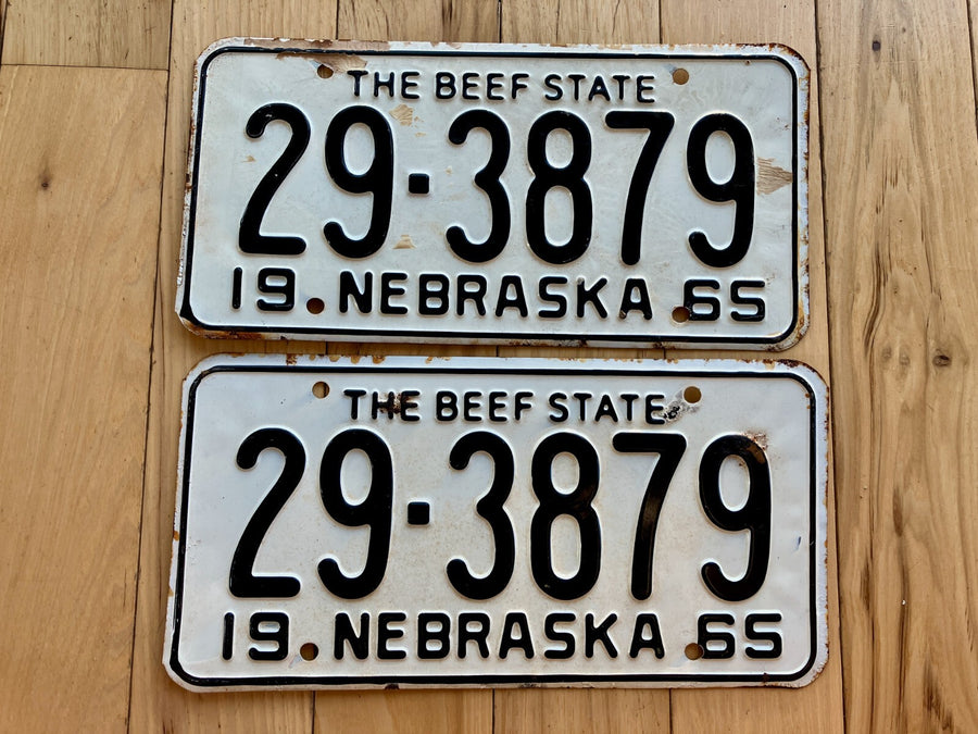 Pair of 1965 Nebraska License Plates