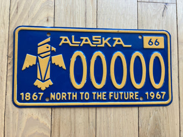 1966 Alaska Sample License Plate