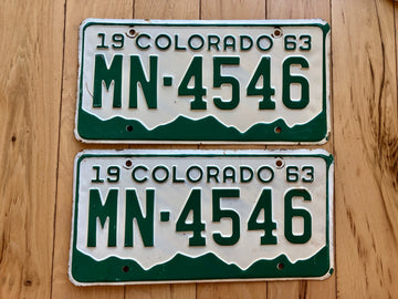 Pair of 1963 Colorado License Plates