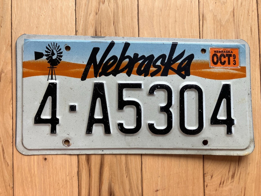 1993 Nebraska License Plate