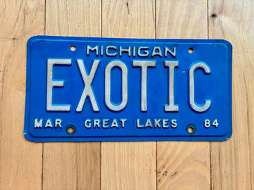 1984 Michigan Vanity License Plate - Exotic