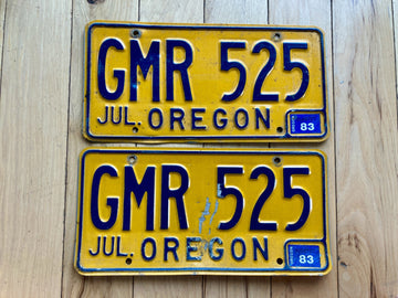 Pair of 1983 Oregon License Plates