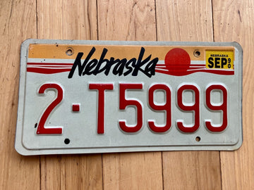 1990 Nebraska License Plate