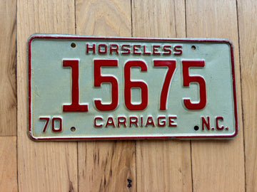 1970 North Carolina Horseless Carriage License Plate
