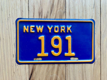 1966 New York Low Number Motorcycle License Plate