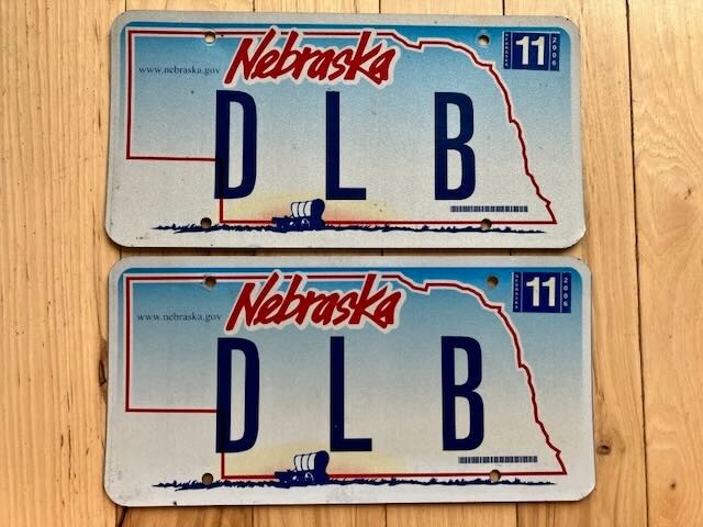 2006 Nebraska Pair of Vanity License Plates - D L B