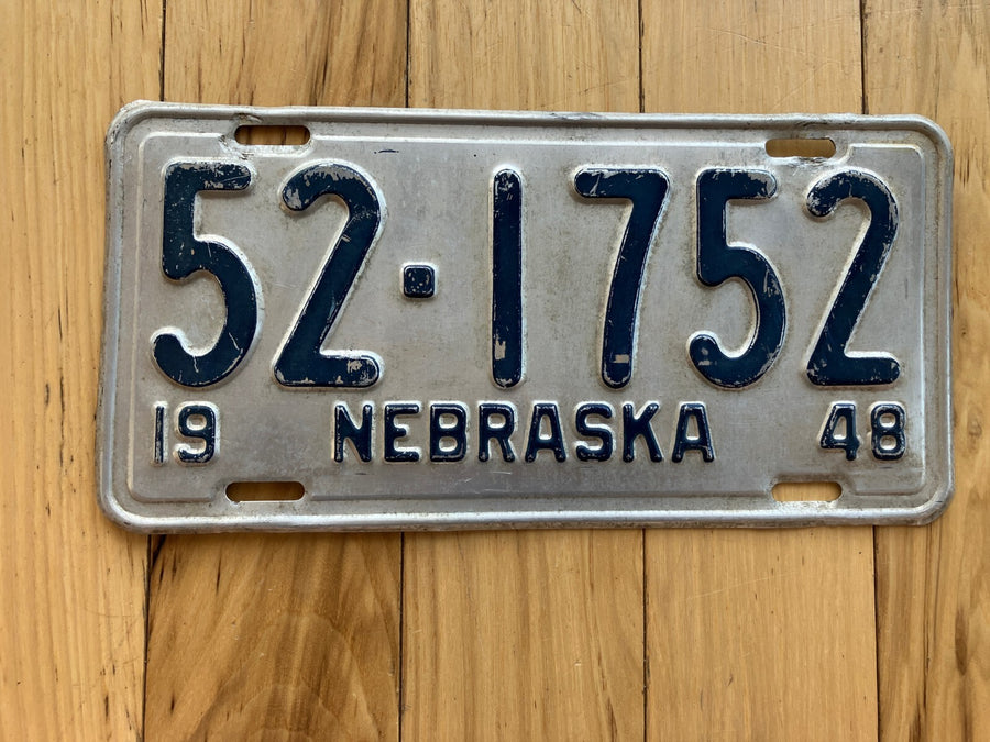 1948 Nebraska License Plate