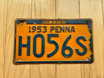 1953 1954 Pennsylvania License Plate
