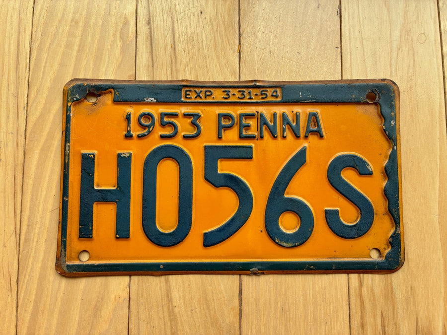 1953 1954 Pennsylvania License Plate