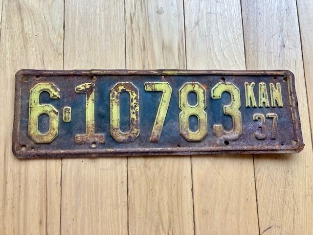 1937 Kansas License Plate