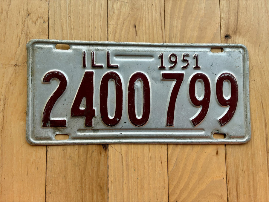 1951 Illinois License Plate