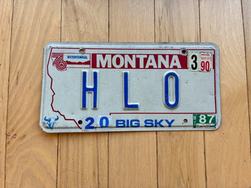1987 1990 Montana Vanity License Plate - H L O