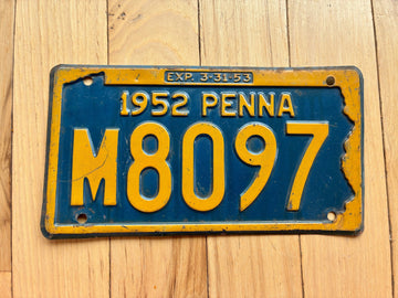 1952 1953 Pennsylvania License Plate