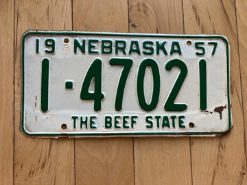 1957 Nebraska License Plate
