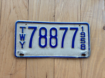 1958 New York Throughway TWY License Plate