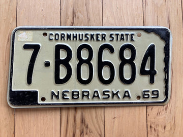 1969 Nebraska License Plate